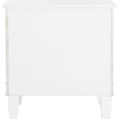 Nightstand, 3 Drawers, Solid Wood, 24 Inch Wide, White