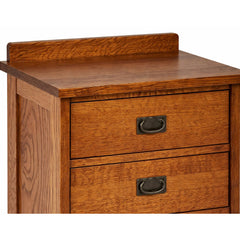 Nightstand, 3 Drawers, Solid Wood Frame and Top, Brown
