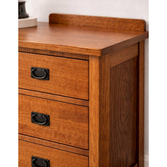 Nightstand, 3 Drawers, Solid Wood Frame and Top, Brown