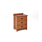 Nightstand, 3 Drawers, Solid Wood Frame and Top, Brown