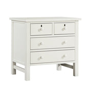 Nightstand, 4 Drawers, Solid and Engineered Wood, Antique White