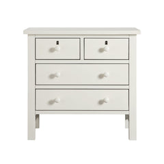 Nightstand, 4 Drawers, Solid and Engineered Wood, Antique White