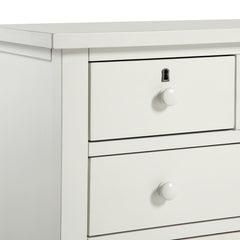 Nightstand, 4 Drawers, Solid and Engineered Wood, Antique White