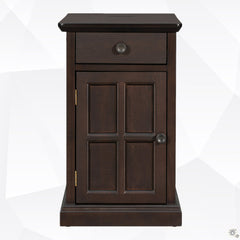 Nightstand, Solid Wood, Built-In USB Outlet, Espresso