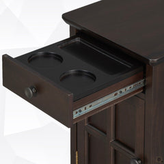 Nightstand, Solid Wood, Built-In USB Outlet, Espresso