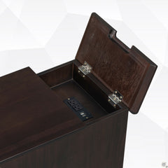 Nightstand, Solid Wood, Built-In USB Outlet, Espresso