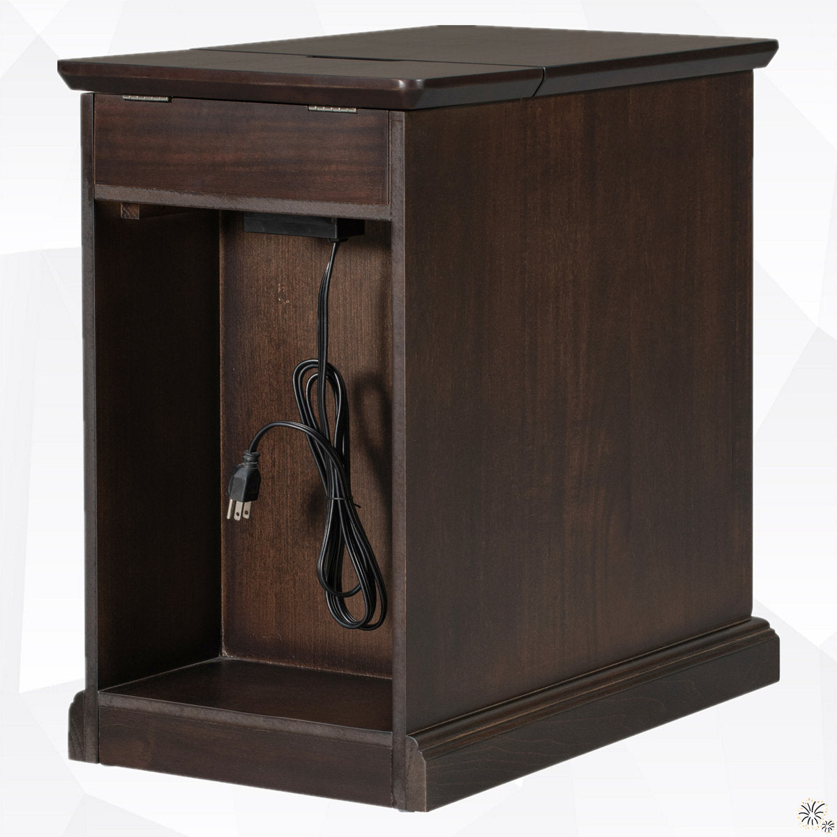 Nightstand, Solid Wood, Built-In USB Outlet, Espresso