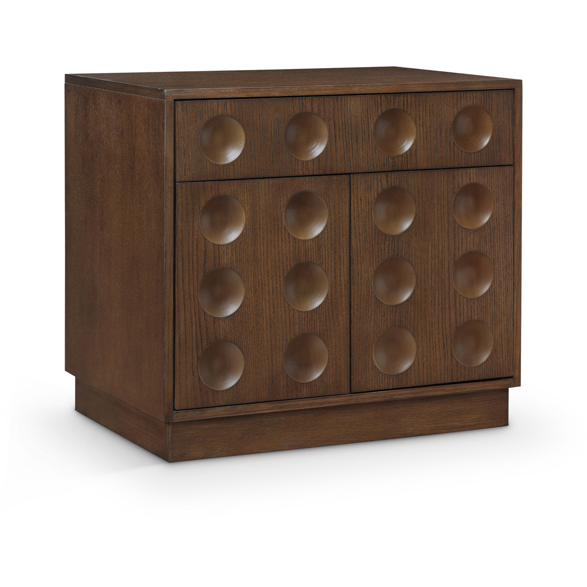 Nightstand, Veneer and MDF, Rectangular, Brown