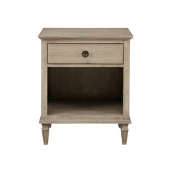 Nightstand with 1 Drawer and Open Shelf in Light Natural