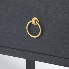 Nightstand with 1 Drawer and Open Shelf in Navy Blue
