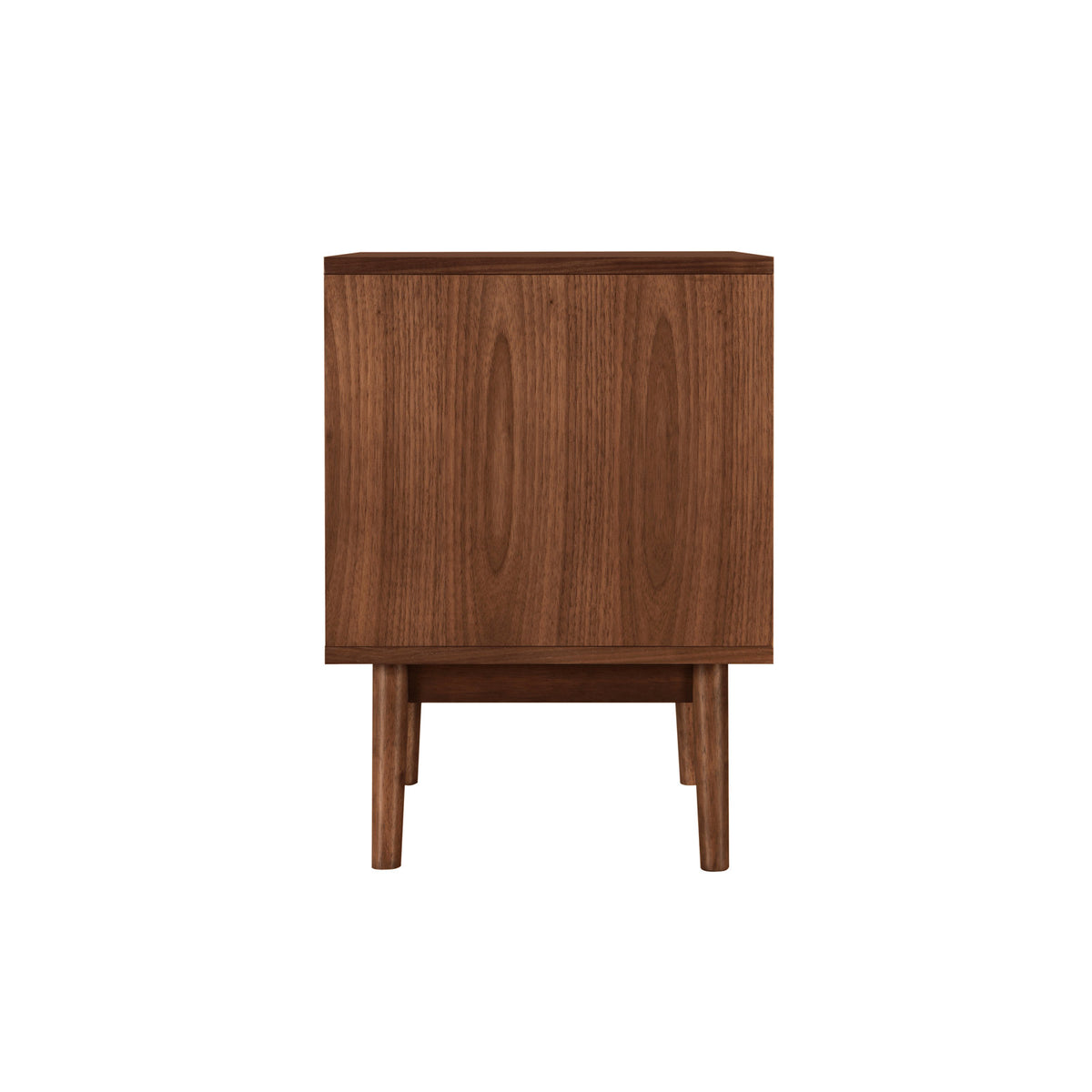 Nightstand with 1 Drawer and Open Shelf in Walnut