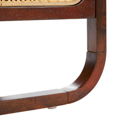 Nightstand with 1 Drawer and Open Shelf, Rubberwood, Walnut Finish