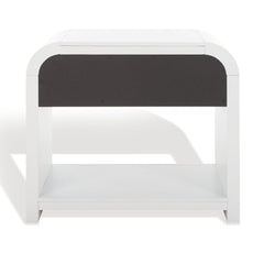 Nightstand with 1 Drawer and Open Shelf, Rubberwood, White