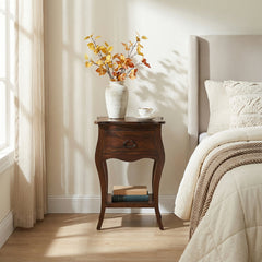 Nightstand with 1 Drawer in Dark Walnut