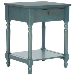 Nightstand with 1 Drawer, Open Shelf and Turned Spindle Legs, 20 In W