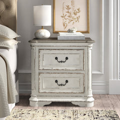 Nightstand with 2 Drawers in Antique White