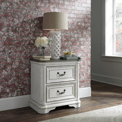 Nightstand with 2 Drawers in Antique White