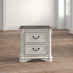 Nightstand with 2 Drawers in Antique White