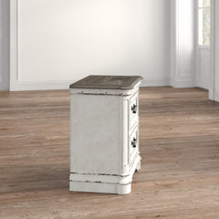Nightstand with 2 Drawers in Antique White