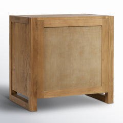 Nightstand with 2 Drawers in Natural Solid Pine Wood