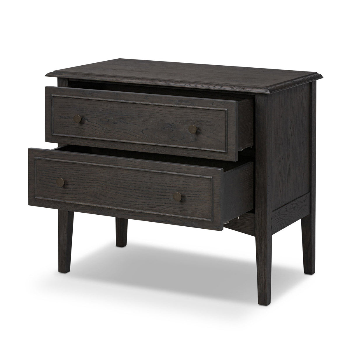 Nightstand with 2 Drawers in Solid Wood