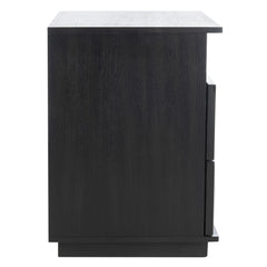 Nightstand with 2 Soft-Close Drawers and Open Shelf in Black