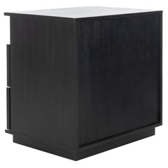 Nightstand with 2 Soft-Close Drawers and Open Shelf in Black