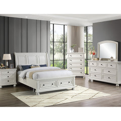 Nightstand with 3 Drawers and USB Ports, Oyster White
