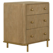 Nightstand with 3 Drawers and Wood Top