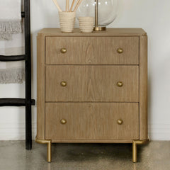 Nightstand with 3 Drawers and Wood Top