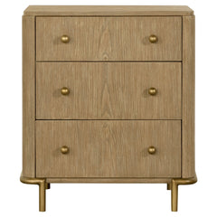 Nightstand with 3 Drawers and Wood Top