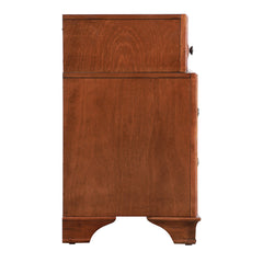 Nightstand with 3 Drawers in Oak Solid and Manufactured Wood