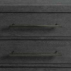 Nightstand with 3 Drawers in Solid and Engineered Wood, Black