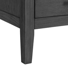 Nightstand with 3 Drawers in Solid and Engineered Wood, Black