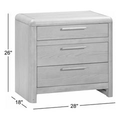Nightstand with 3 Drawers in Tan Solid Wood