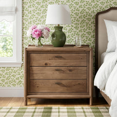 Nightstand with 3 Drawers in Weathered Oak