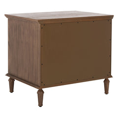 Nightstand with 3 Drawers, Mahogany Solid Wood and MDF, Brown