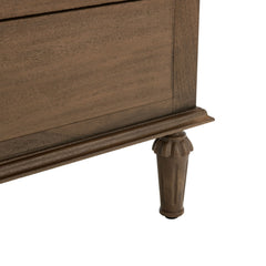 Nightstand with 3 Drawers, Mahogany Solid Wood and MDF, Brown