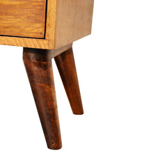 Nightstand with 4 Drawers, Mango Wood Frame, Brown