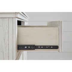Nightstand with Drawer and Open Shelf in Antiqued White