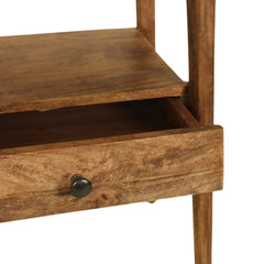 Nightstand with Drawer and Open Shelf, Mango Wood, Brown