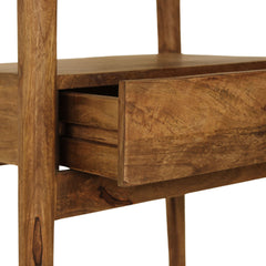 Nightstand with Drawer and Open Shelf, Mango Wood, Brown