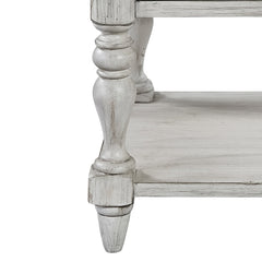 Nightstand with Drawer and Shelves, Wood, White and Brown
