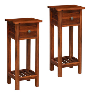 Nightstands, Set of 2, MDF Frame, Natural, One Drawer and Shelf