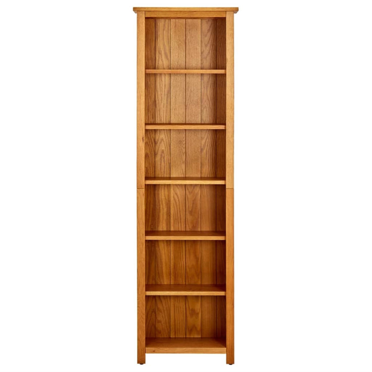Oak Bookcase with 6 Shelves in Brown