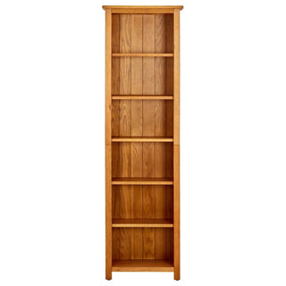 Oak Bookcase with 6 Shelves in Brown