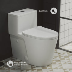 One-Piece Elongated Toilet, Arles, Dual Flush 1.1/1.6 GPF
