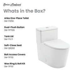 One-Piece Elongated Toilet, Arles, Dual Flush 1.1/1.6 GPF