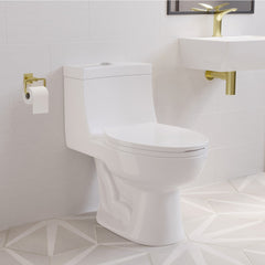 One-Piece Elongated Toilet, Avallon, Dual Flush with Soft Close Seat