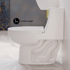 One-Piece Elongated Toilet, Avallon, Dual Flush with Soft Close Seat